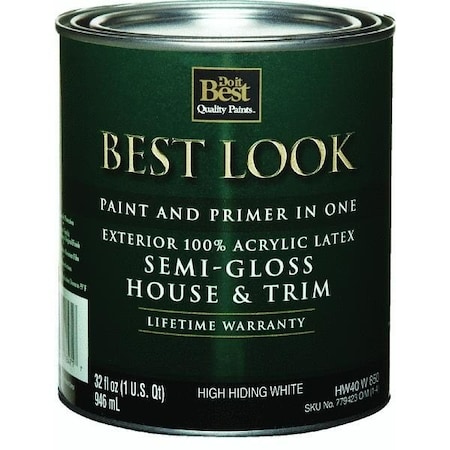 Worldwide Sourcing Best Look Latex Semi-Gloss Paint And Primer In One Exterior House And Trim Paint HW40W0850-14